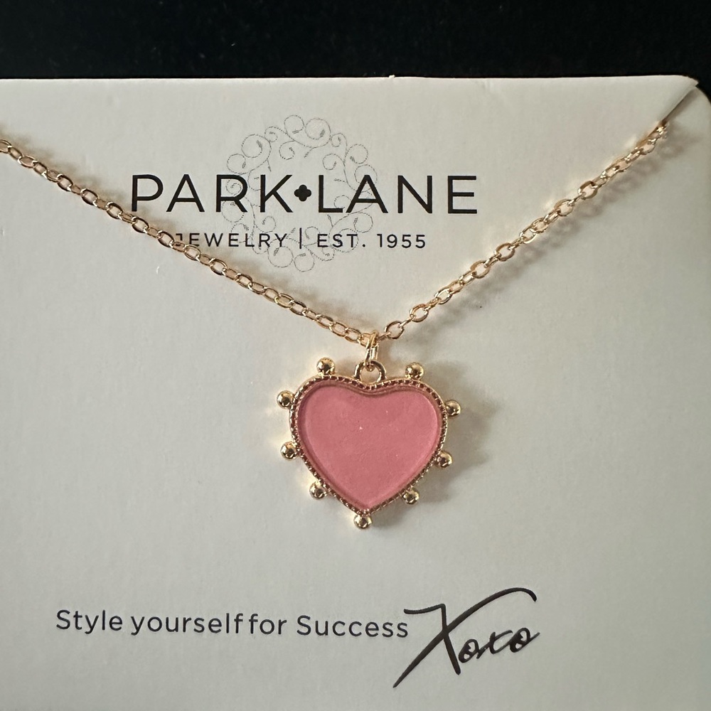 Park Lane APRICOT Pink Heart Necklace